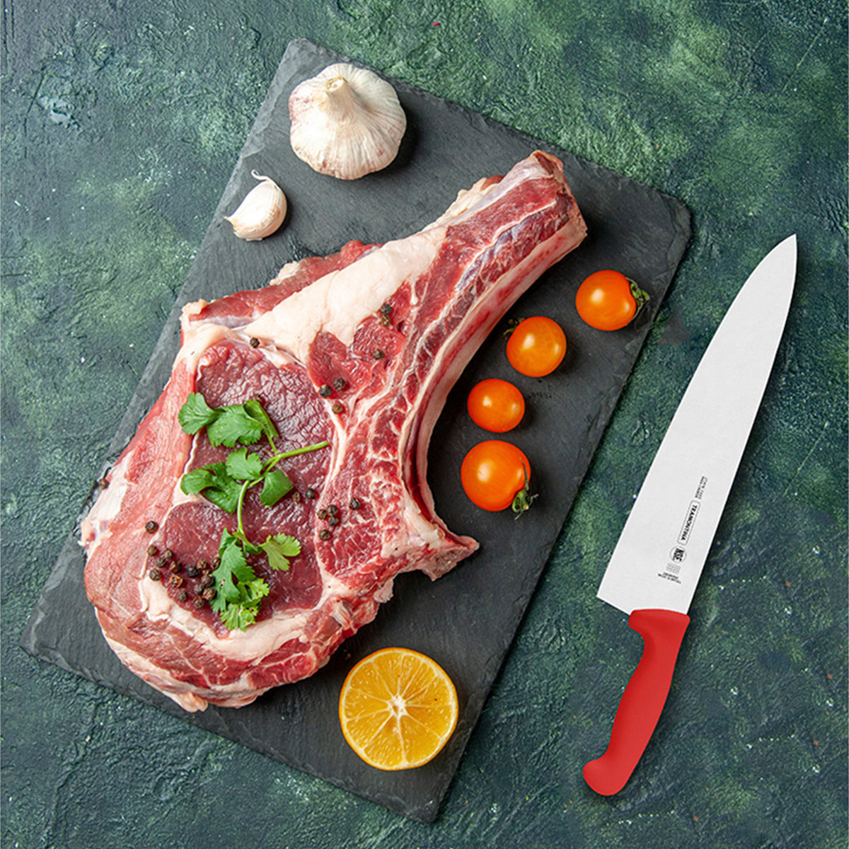 Cuchillo Chef de 12 Pulgadas con Mango de Polipropileno Rojo